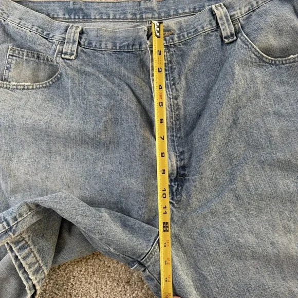 Wrangler Shorts Mens 42 Blue Denim Cargo Carpenter Utility Pockets Workwear - Picture 12 of 13